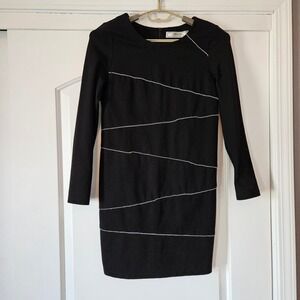 Vanilla Chocolate Dress Womens Large Black Long Sleeve Business Casual Cocktail